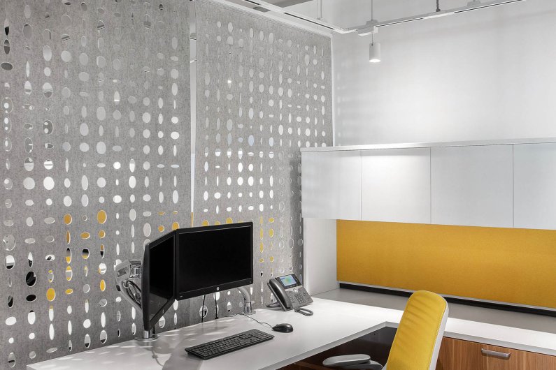 Wool Felt Acoustic Hanging Panels in Office