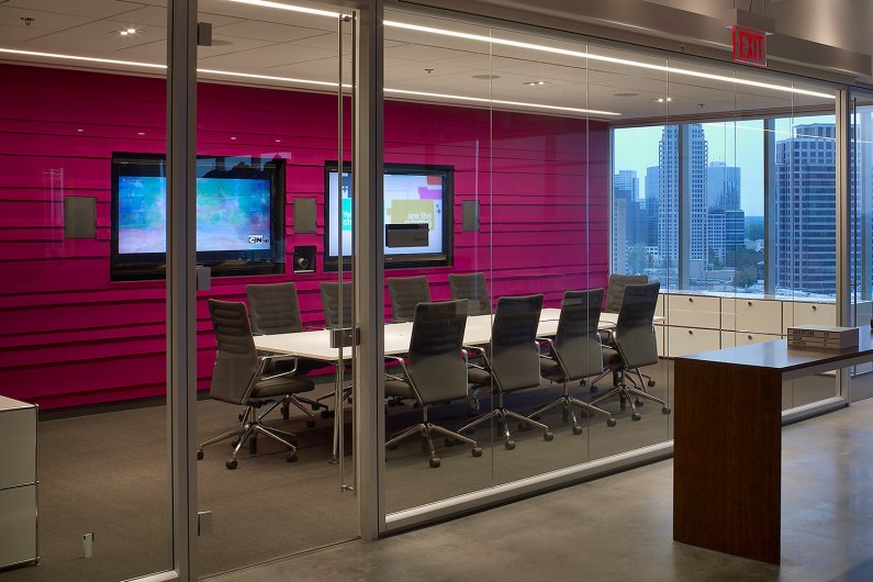 Pink Felt walls at JWT